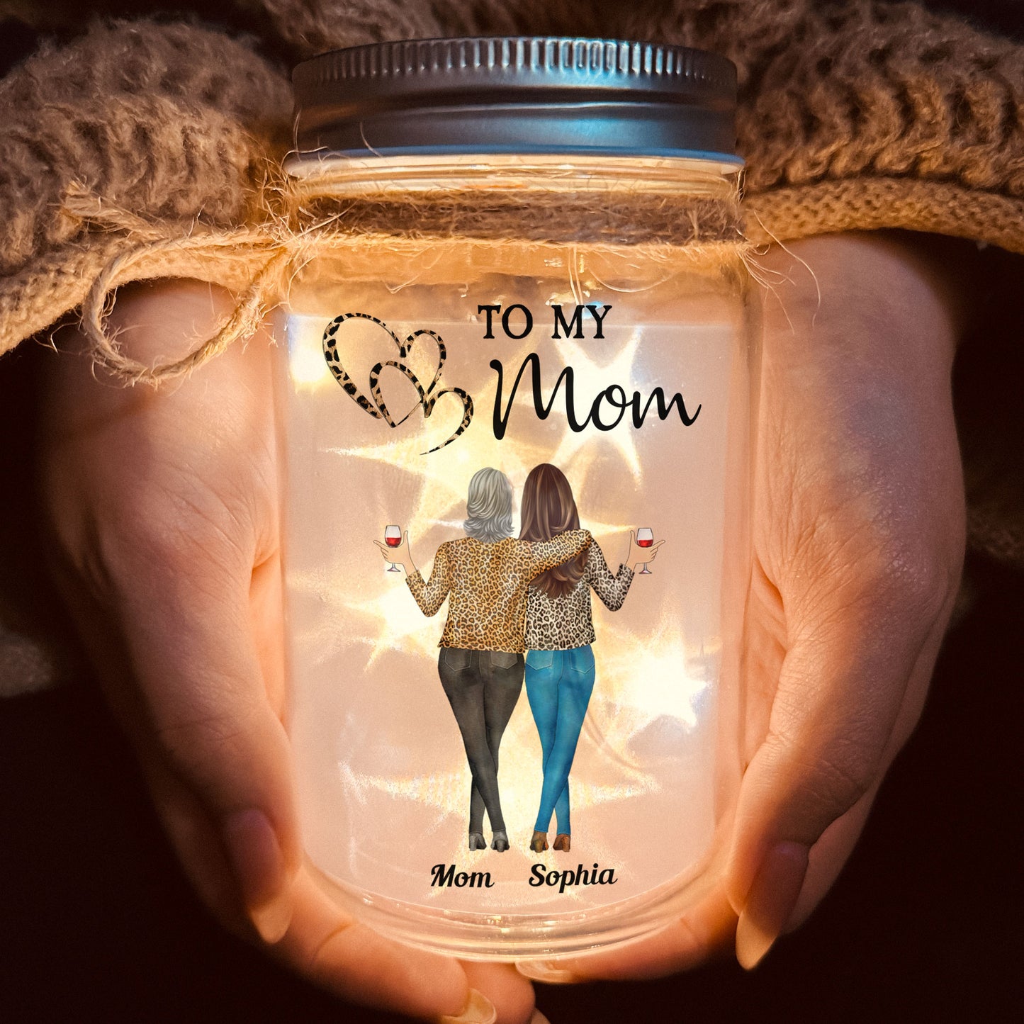 Mom Gifts From Daughter I Love You - Personalized Mason Jar Light