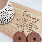 Mom Gifts From Daughter, Son - Custom Engraved Wooden Tea & Biscuit Board
