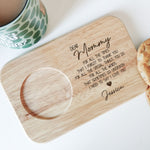 Mom Gifts From Daughter, Son - Custom Engraved Wooden Tea & Biscuit Board
