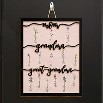 Mom Grandma Great Grandma - Personalized 2 Layers Wood Sign