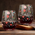Mom Holding Kids' Hands - Mom, Grandma Mother's Day Gifts - Personalized Stemless Wine Glass