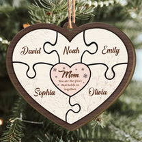 Mom Holds Us Together - Personalized Wooden Ornament