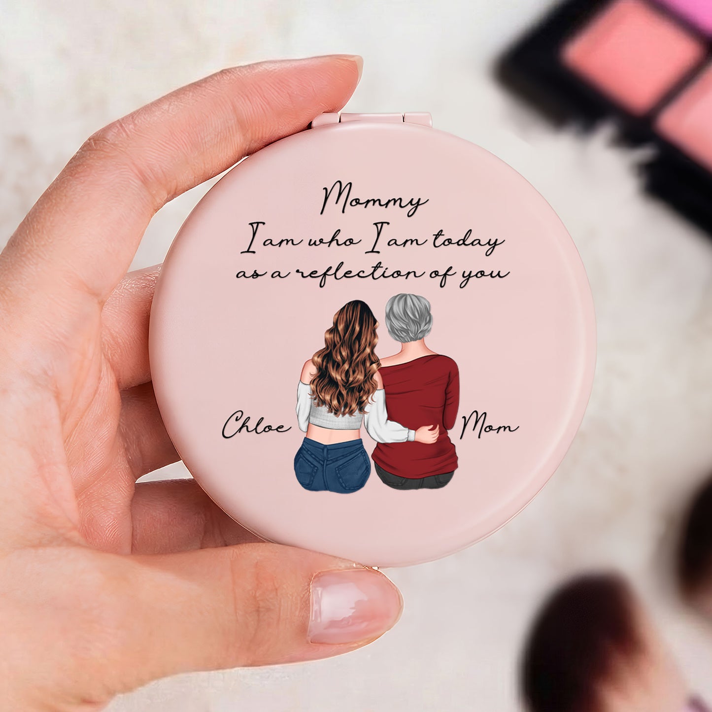 Mom I Am Who I Am Today As A Reflection Of You - Personalized Compact Mirror