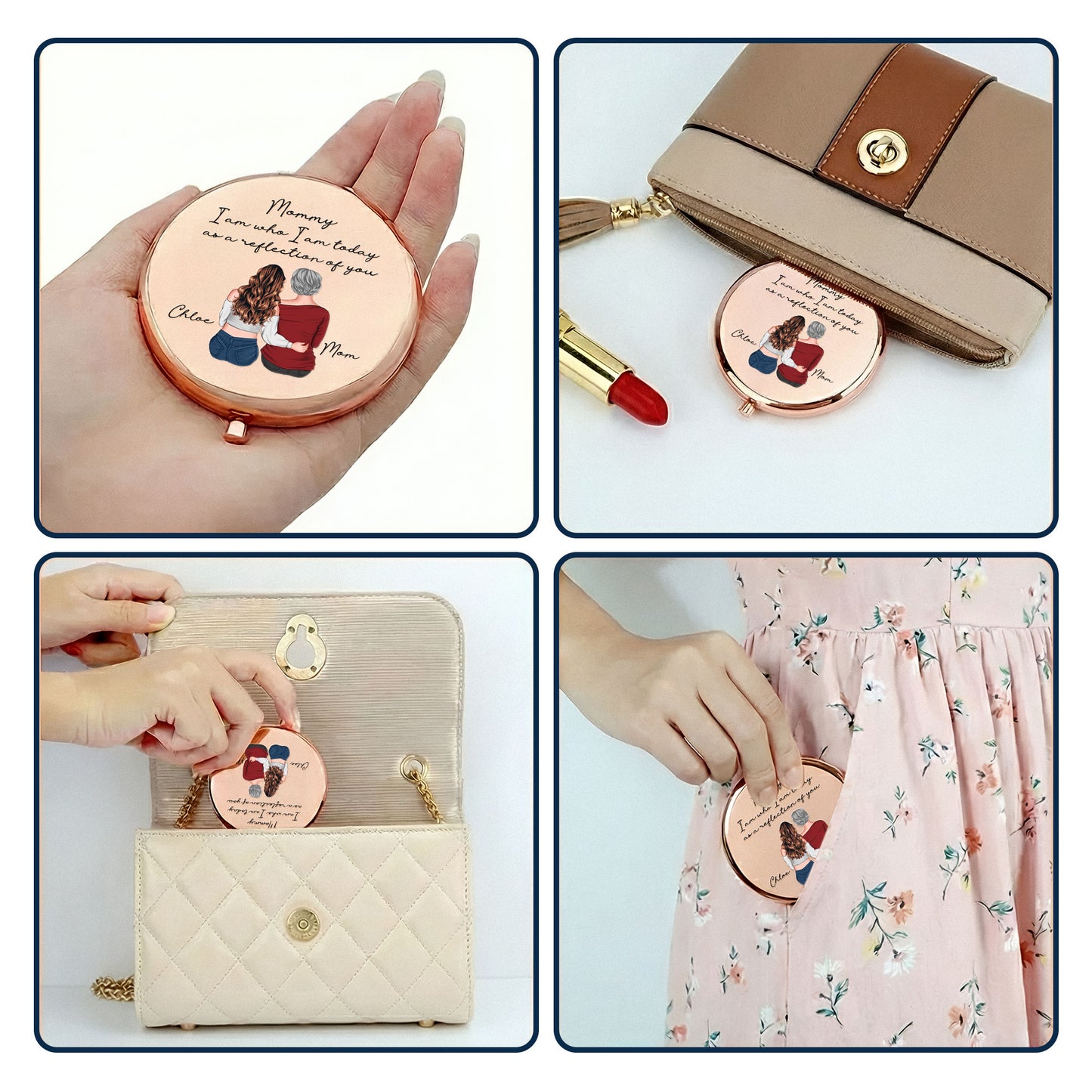 Mom I Am Who I Am Today As A Reflection Of You - Personalized Compact Mirror