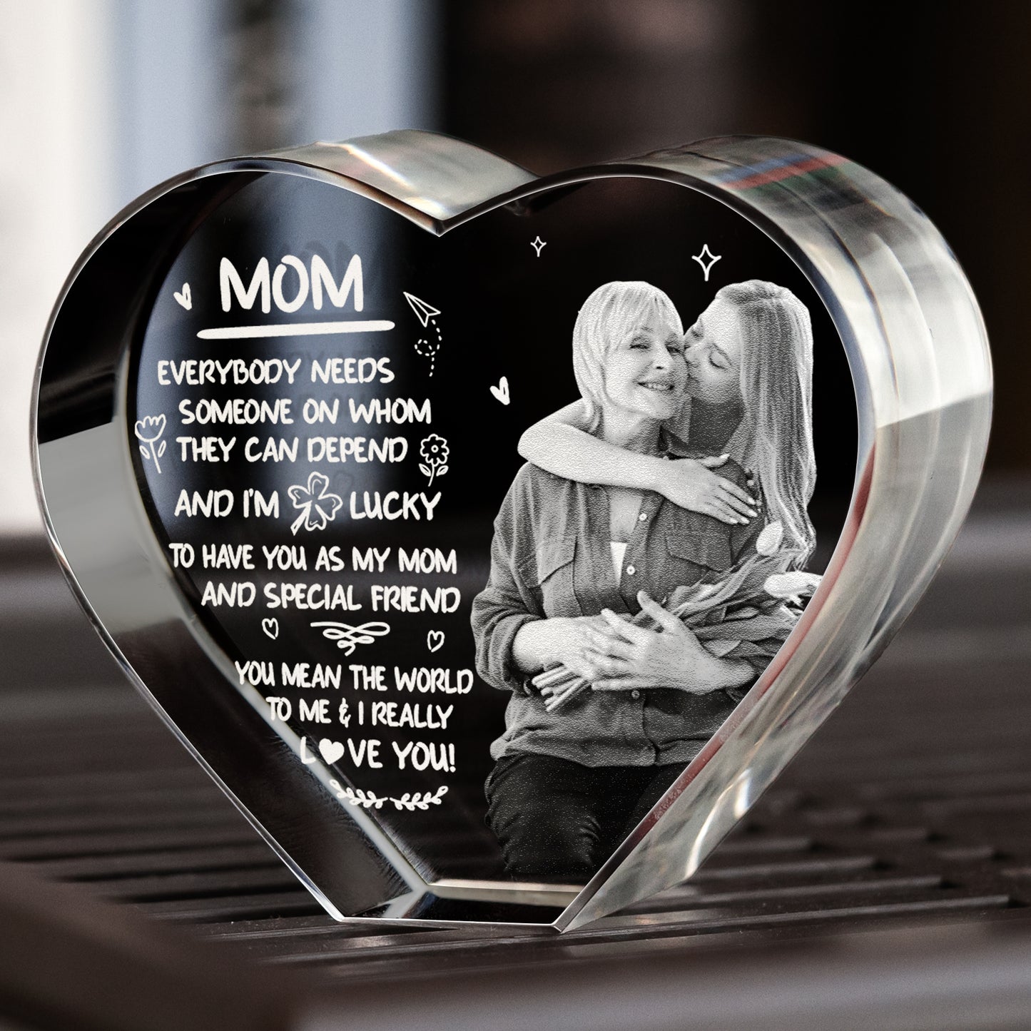 Mom I Really Love You - Custom 3D Crystal Photo