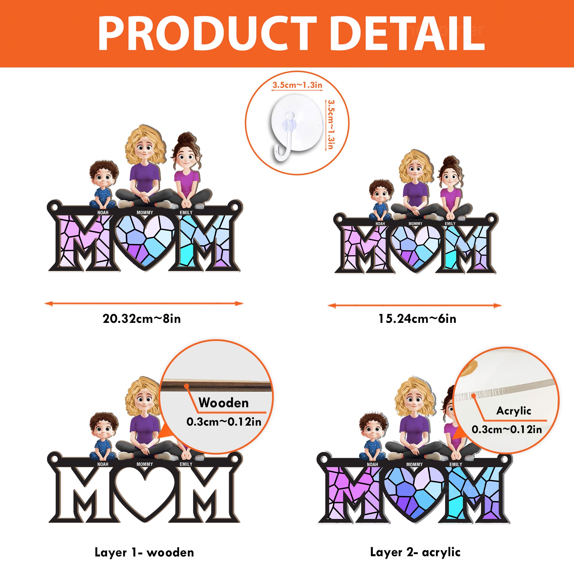 Mom Mother's Day Gift - Personalized Window Hanging Suncatcher Ornament