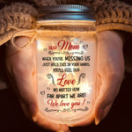 Mom No Matter How Far Apart We Are We Love You - Personalized Mason Jar Light