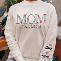 Mom Since - Personalized Embroidered Shirt Sweatshirt