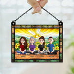Mom Sitting With Children - Personalized Window Hanging Suncatcher Ornament