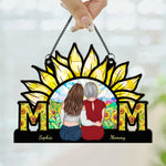 Mom - Sunflower Version - Personalized Window Hanging Suncatcher Ornament