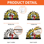 Mom - Sunflower Version - Personalized Window Hanging Suncatcher Ornament