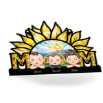 Mom We Love You - Sunflower Version - Personalized Window Hanging Suncatcher Ornament