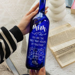 Mom You Are The Piece That Holds Us Together - Personalized Blue Bottle Lamp