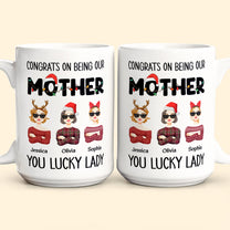 Mom, You Lucky Lady - Personalized Mug