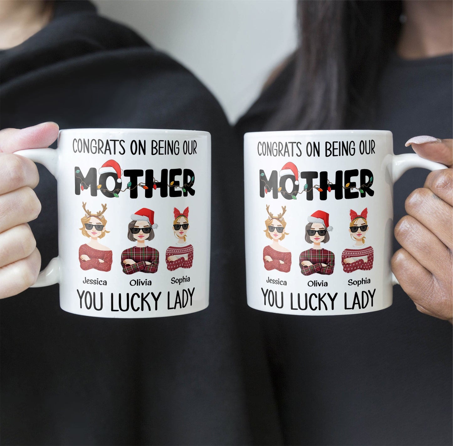 Mom, You Lucky Lady - Personalized Mug