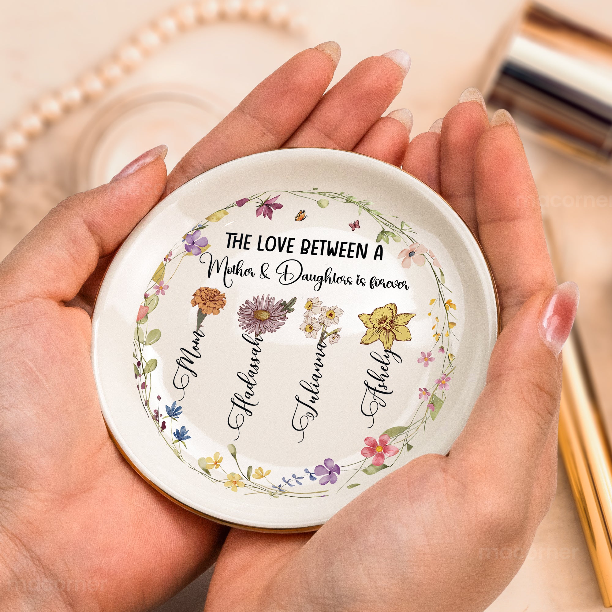 Mom & Daughter Forever Linked Together - Personalized Jewelry Dish
