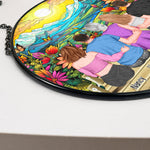 Mom & Daughters, Sons - Friends, Besties - Personalized Stained Glass Window Hanging Suncatcher