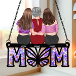 Mom & Her Children - Personalized Window Hanging Suncatcher Ornament