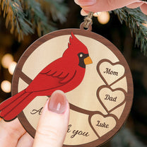 Mom, Dad Always With You, Cardinal Memorial - Personalized Wooden Ornament