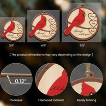 Mom, Dad Always With You, Cardinal Memorial - Personalized Wooden Ornament