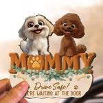 Mom, Dad Drive Safe! We’re Waiting At The Door - Personalized Wooden Car Visor Clip