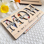 Mom, Grandma, Gigi Floral Sign With Kids' Names - Personalized Wooden Plaque