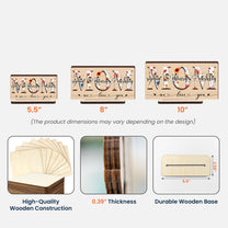 Mom, Grandma, Gigi Floral Sign With Kids' Names - Personalized Wooden Plaque