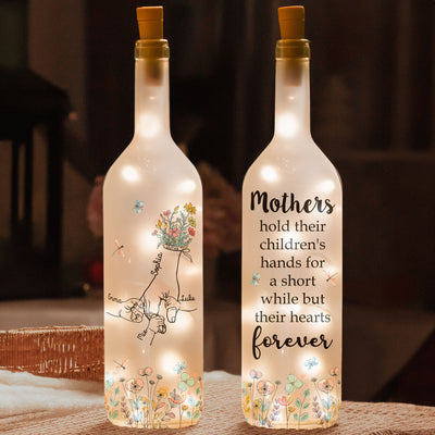 Mom, Mama's Holding Hands - Personalized Bottle Lamp