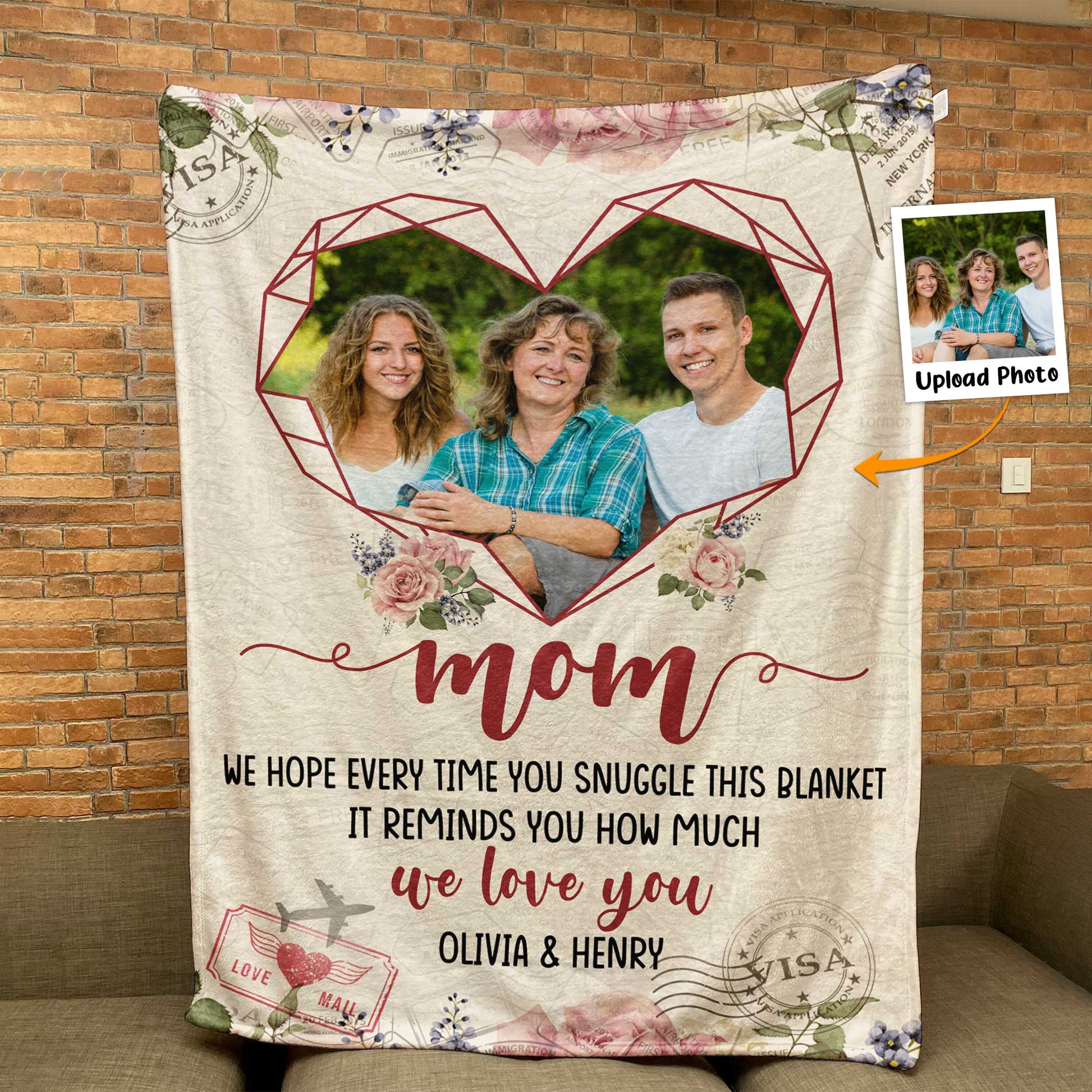 Mom, We Love You - Personalized Photo Blanket