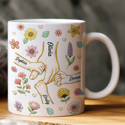 Mom Hands Holding Mother's Day Gift For Mom, Wife, Grandma - Personalized Mug