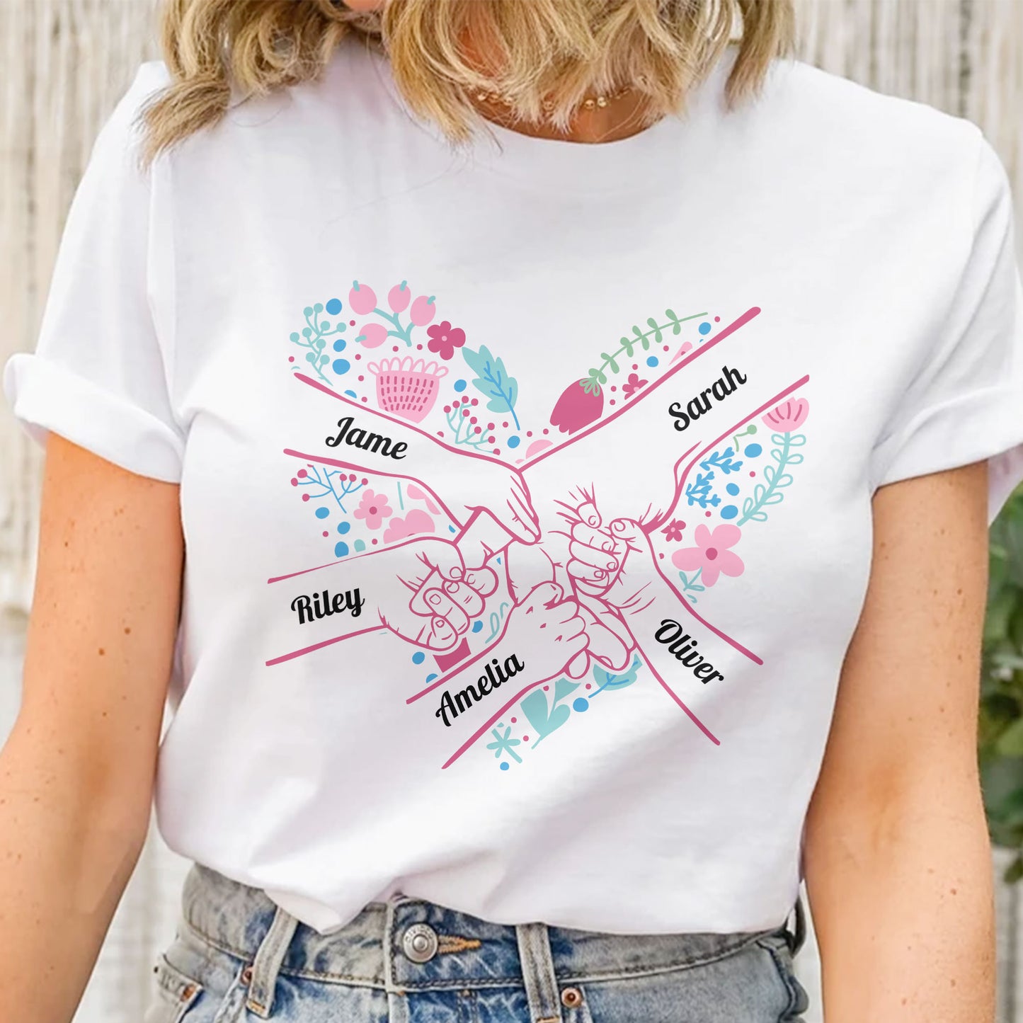 Mom-Holding-Hands-Floral-Shirt-Gift-For-Mom-Wife-Grandma-Personalized-Shirt-2