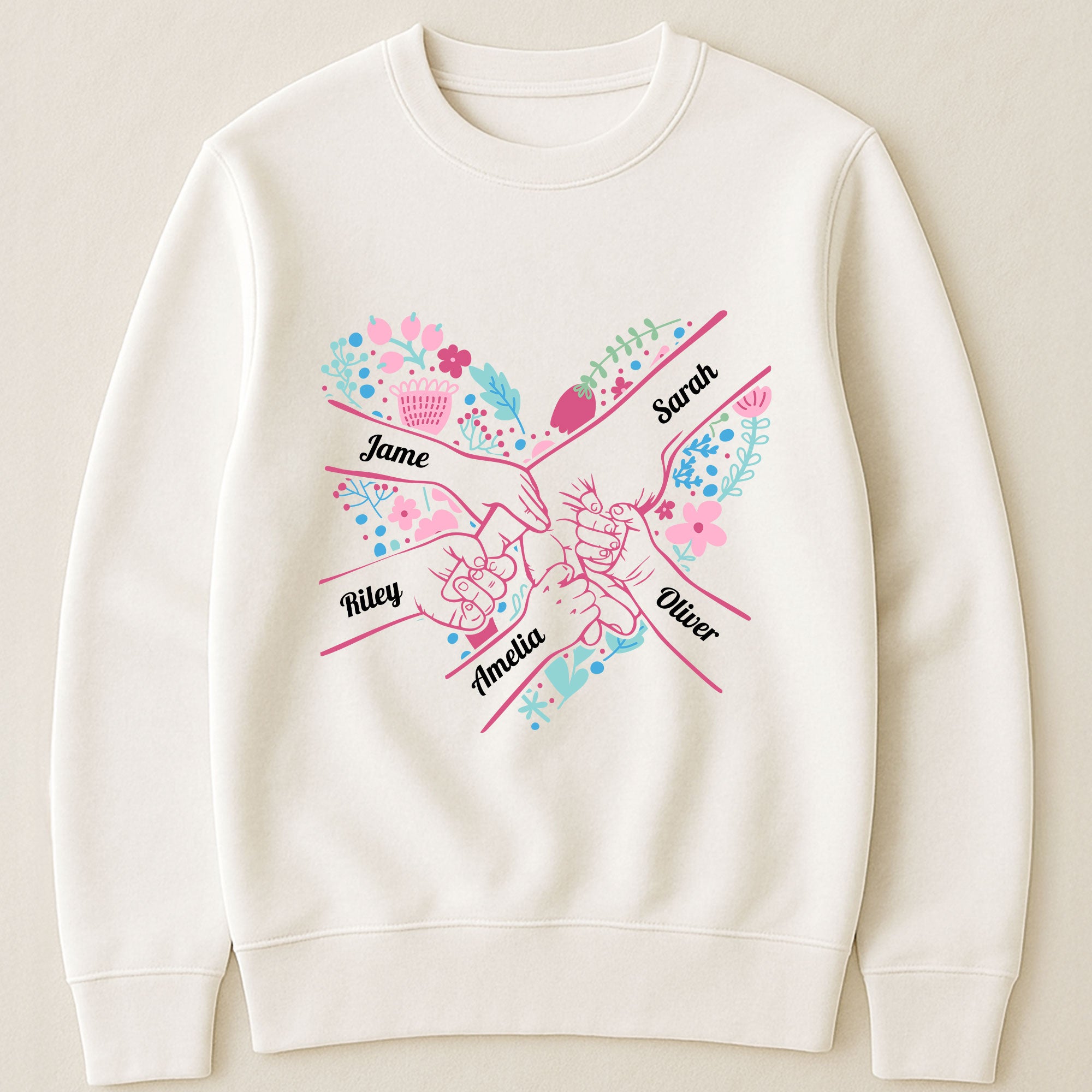 Mom-Holding-Hands-Floral-Shirt-Gift-For-Mom-Wife-Grandma-Personalized-Shirt-3