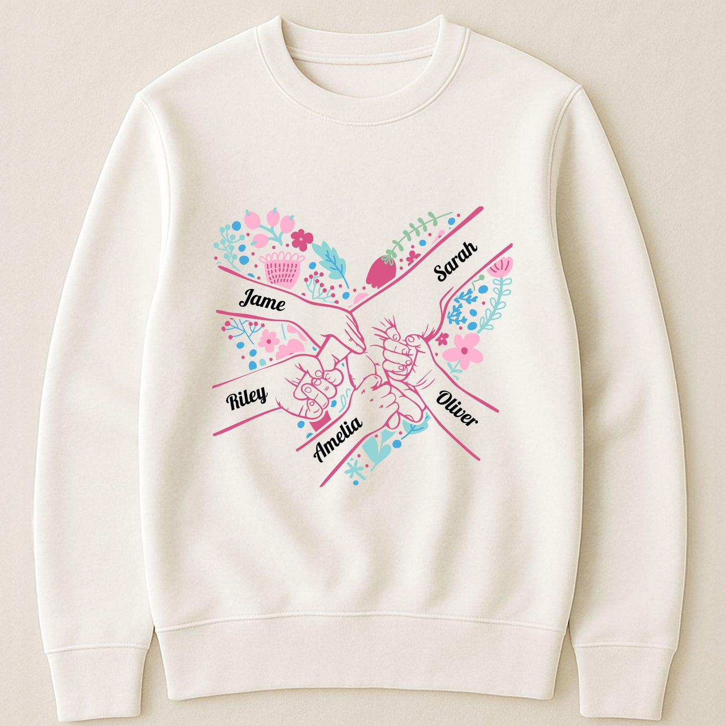 Mom-Holding-Hands-Floral-Shirt-Gift-For-Mom-Wife-Grandma-Personalized-Shirt-3