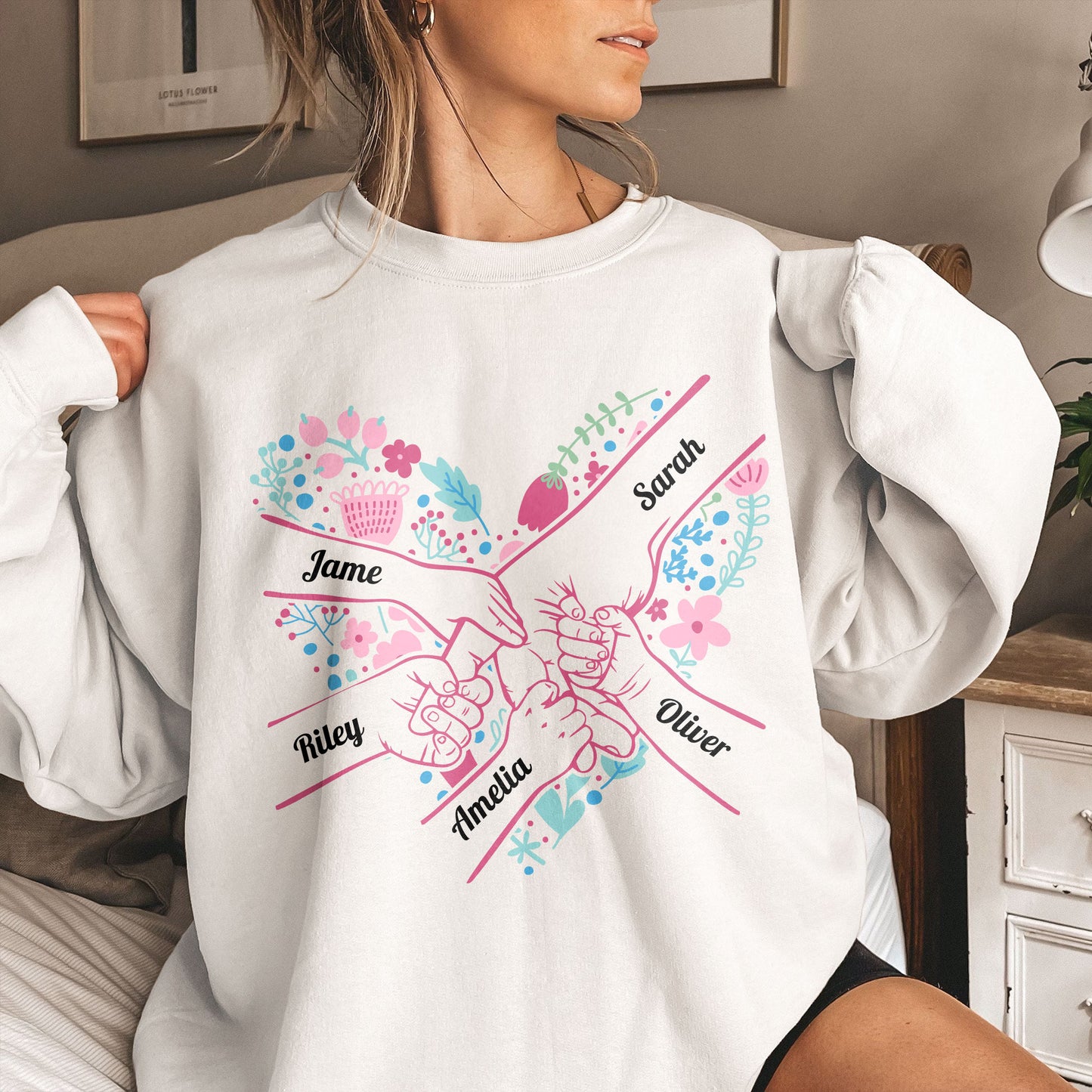 Mom-Holding-Hands-Floral-Shirt-Gift-For-Mom-Wife-Grandma-Personalized-Shirt-4