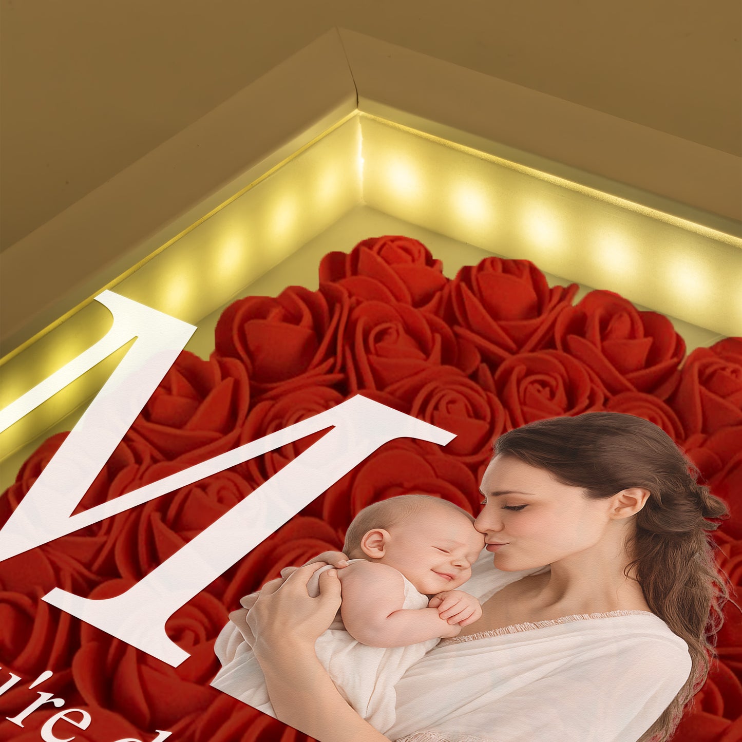 Mom,-Mum,-Mam-Mother's-Day-Gift,-Happy-1st-Mother'S-Day-Personalized-Photo-Flower-Shadow-Box-With-LED-Light-2