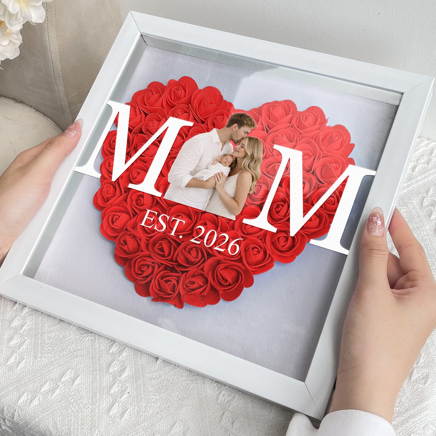 Mom,-Mum,-Mam-Mother's-Day-Gift,-Happy-1st-Mother'S-Day-Personalized-Photo-Flower-Shadow-Box-With-LED-Light-4