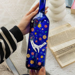 Mom's Hand - Personalized Blue Bottle Lamp