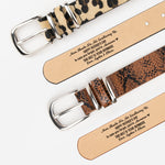 Mom, Thanks For Not Swallowing Us - Personalized Animal Print Leather Belt