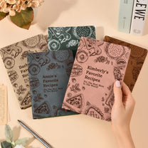 Mom's Favorite Recipes Book - Personalized Leather Journal