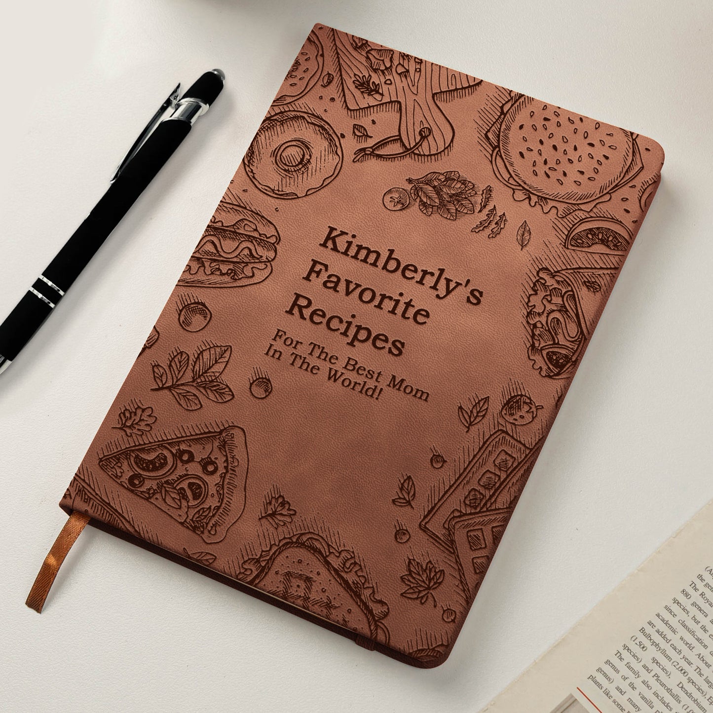 Mom's Favorite Recipes Book - Personalized Leather Journal