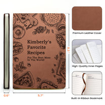 Mom's Favorite Recipes Book - Personalized Leather Journal