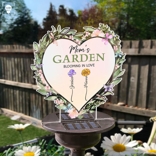 Mom's Garden Blooming In Love - Personalized Solar Light