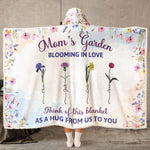 Mom's Garden Blooming In Love - Personalized Wearable Blanket Hoodie