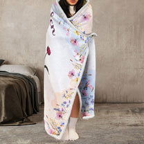 Mom's Garden Blooming In Love - Personalized Wearable Hooded Blanket