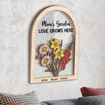Mom's Garden - Personalized Wood And Acrylic Wall Art