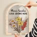 Mom's Garden - Personalized Wood And Acrylic Wall Art