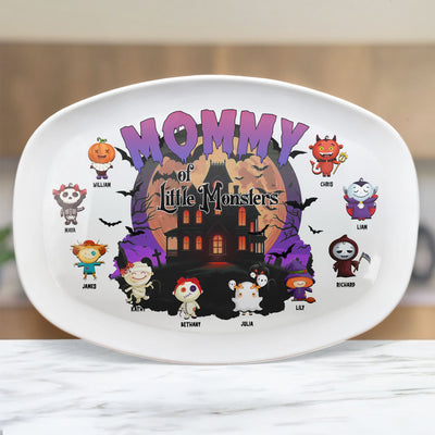 Mommy Of Little Monsters Halloween Gift - Personalized Platter