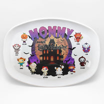 Mommy Of Little Monsters Halloween Gift - Personalized Platter
