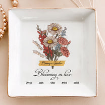 Mommy's Garden - Personalized Jewelry Dish - Birth Month Flower