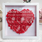 Mom's Garden Custom Kids' Names & Birth Flowers - Personalized Flower Shadow Box
